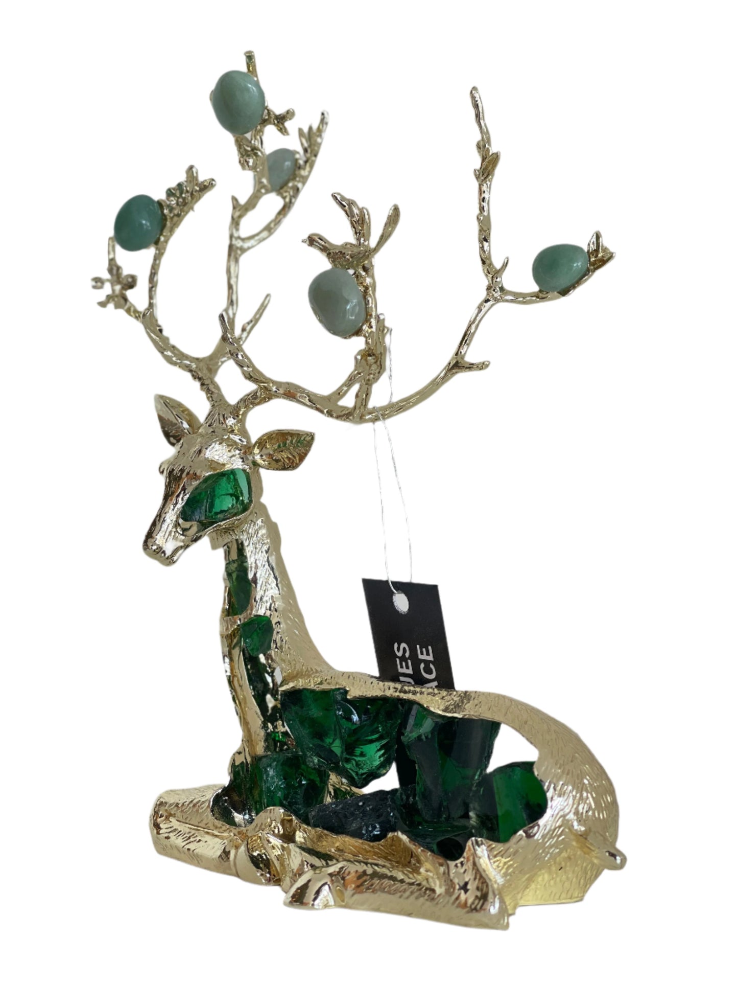 Exclusive Green And Gold Reindeers Set of 2 FYPC-9