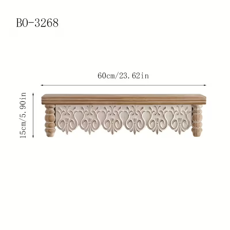 French Country Carved Apron Floating Wall Shelves
