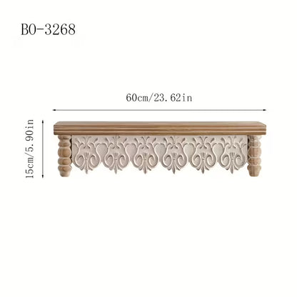 French Country Carved Apron Floating Wall Shelves