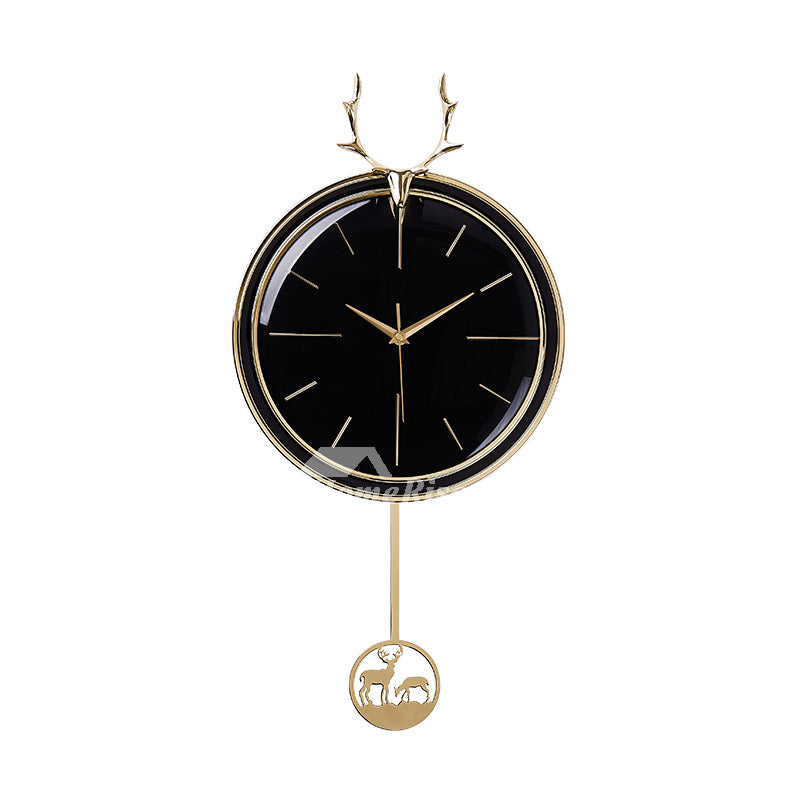 Deer-Accented Pendulum Wall Clock