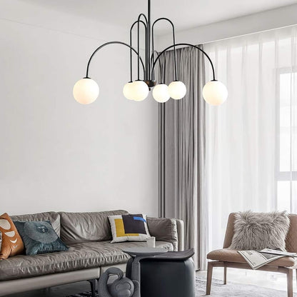 6-ights Modern Glass Chandelier