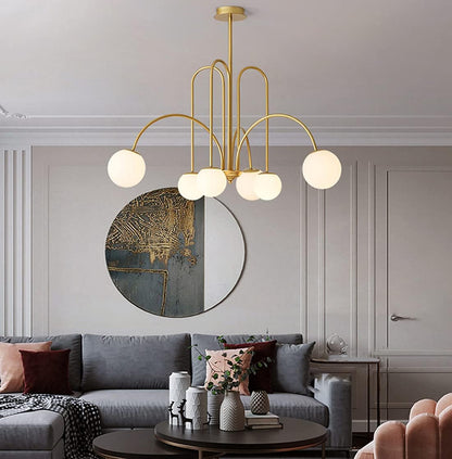 6-ights Modern Glass Chandelier