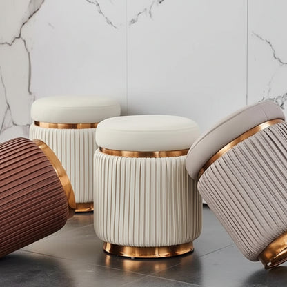 Ottoman Leather Stool C02#