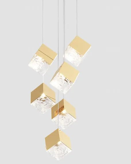 Pyrite Chandelier Gold & Chrome Stainless Steel Color