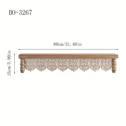 French Country Carved Apron Floating Wall Shelves