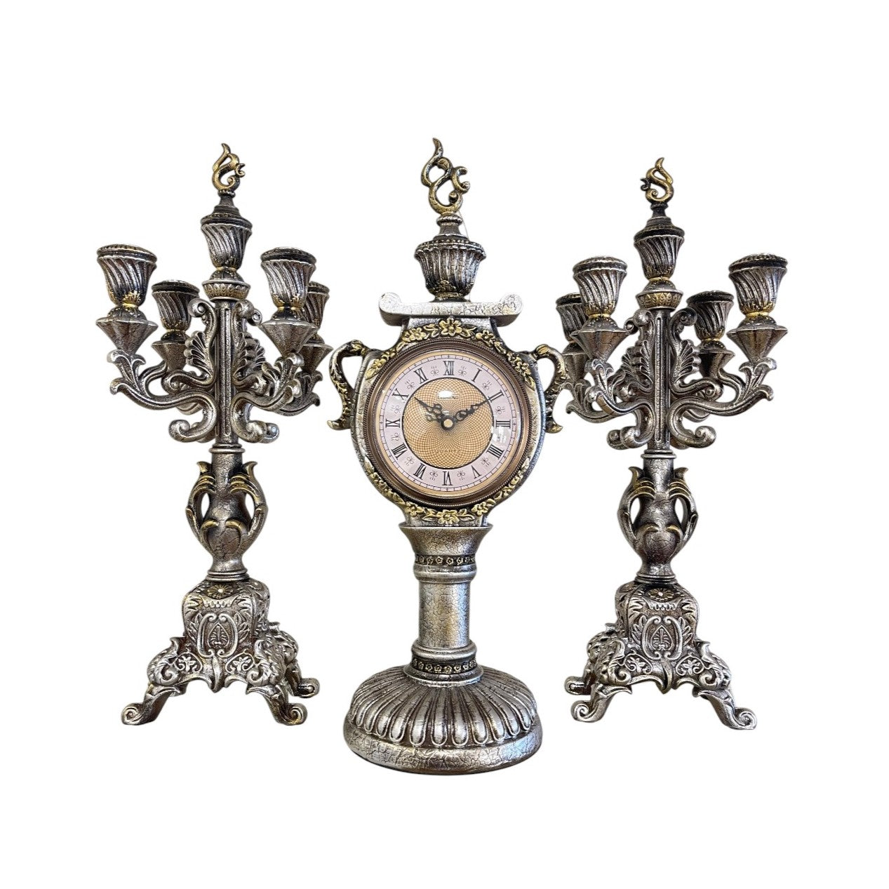 Table Clock and Candle Holder Set ZF919BY