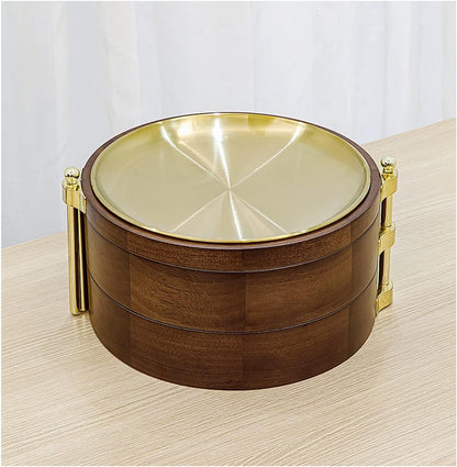 Fruit Bowl Wooden Double-Layer Fruit Tray