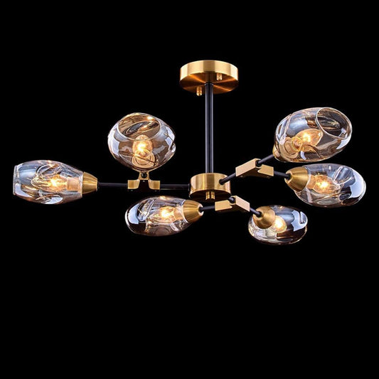 Crystal Glass E14 Base Chandelier YM-58-6