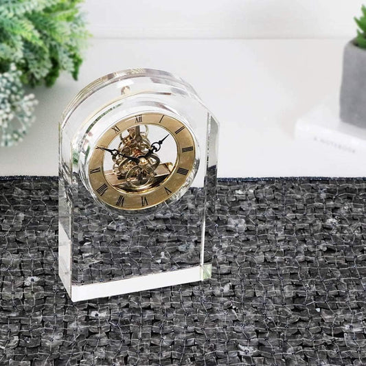 Crystal Glass Table Clock