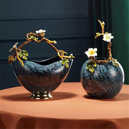 Ceramic & Copper Flower Pot