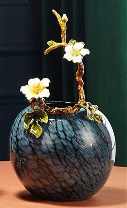 Ceramic & Copper Flower Pot