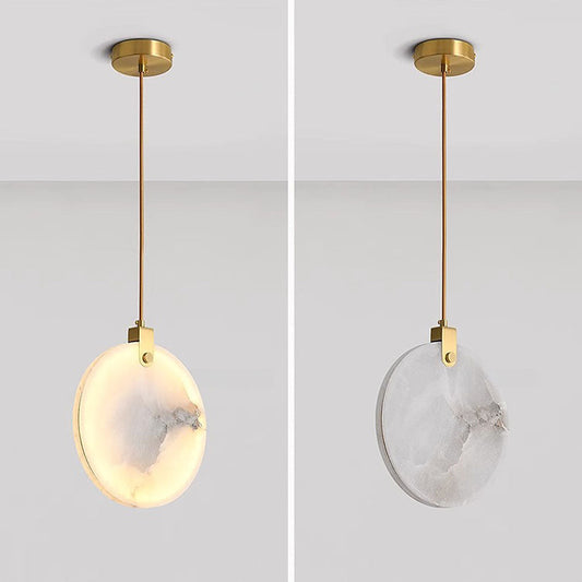 Simple Round LED Alabaster Pendant Lights T59/200