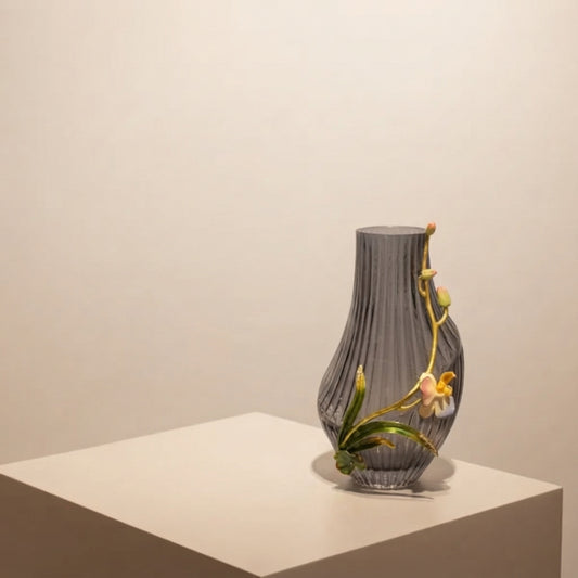 Colored gray glass vase FLC-159
