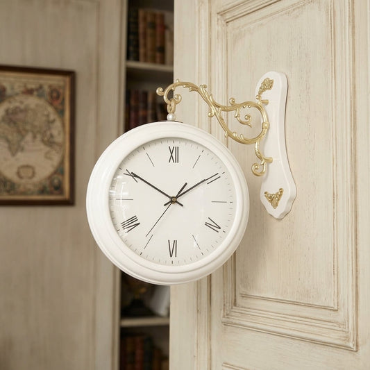 White Color Double Sided Clock S907-1