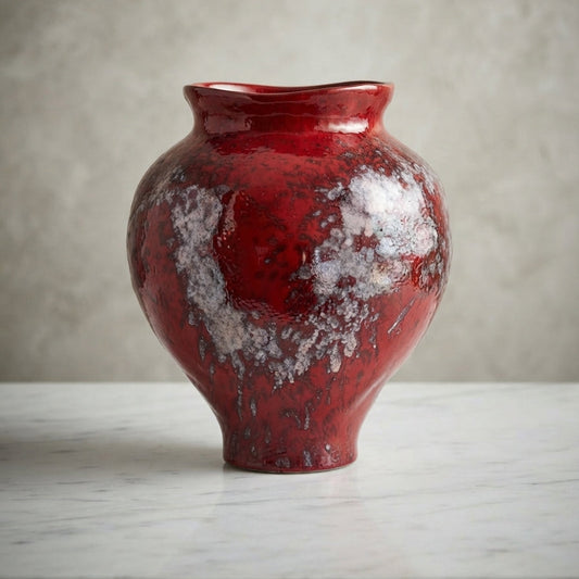 Crimson Artisanal Ceramic Vase li36