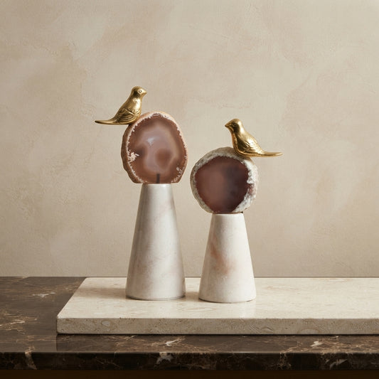 Agate Stone Bird Sculpture Li26/3, Li26/4