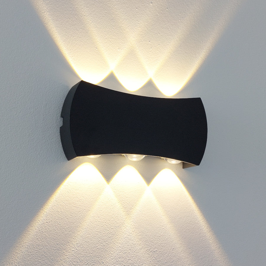 Black Up Down Outdoor Modern LED Wall Light X826B-6W