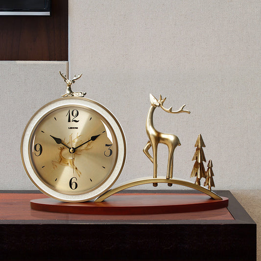 Modern Luxury Design Deer Metal Desk Clock 1626