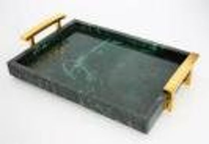 Green Marble with Golden Handles Serving Tray SM-YX1743-S