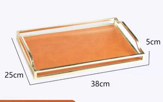 Orange Leather Serving Tray Li70