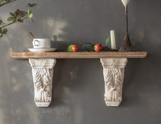 French Vintage Solid Wood Carved Decorative Shelves A2312