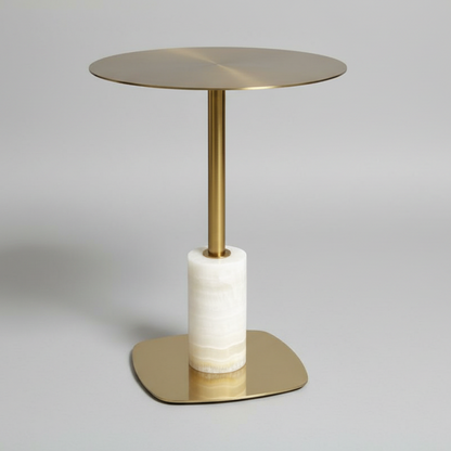 Luxury Onyx & Brass Accent Table  0187