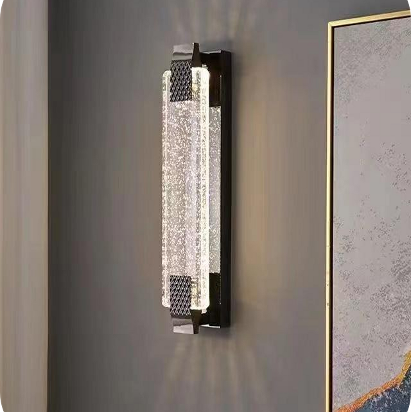 Modern Bubble Crystal Square Luxury LED Wall Sconce Lamp A04/400/BK