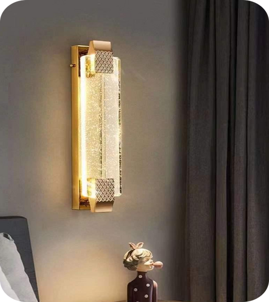 Modern Bubble Crystal Square Luxury LED Wall Sconce Lamp A04/400/GD