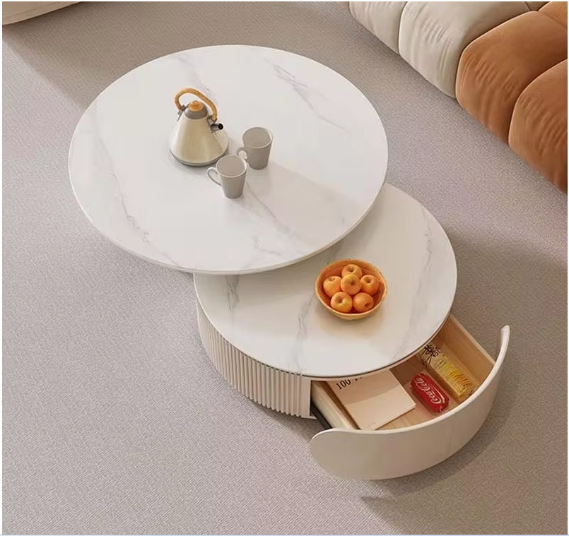 White Color Middle Table With Porcelain Top 812#W