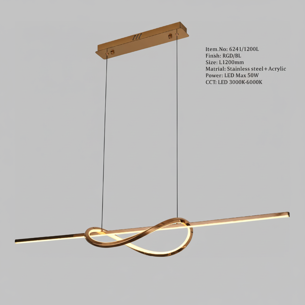 Stainless Steel LED Pendant Light 6241-1200L