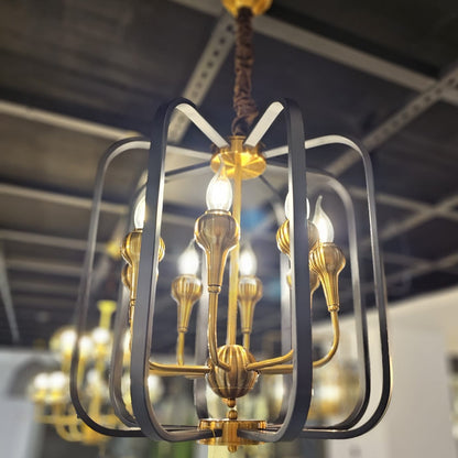 Industrial Metal Lantern Chandelier 9526