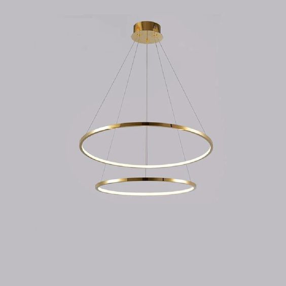 Stainless steel 2-Rings Modern LED Chandelier 6021/2