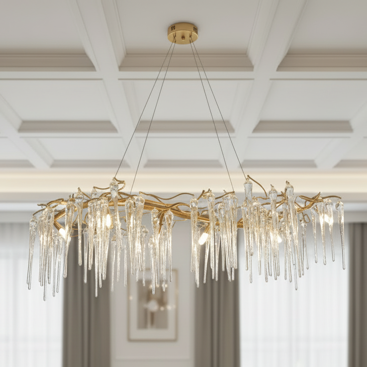 Modern Crystal Raindrop Dining Table Chandelier 7018/L