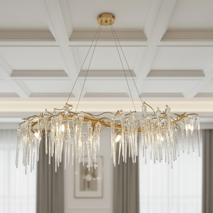 Modern Crystal Raindrop Dining Table Chandelier 7018/L