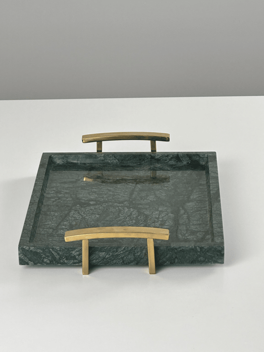 Green Marble with Golden Handles Serving Tray SM-YX1743-S