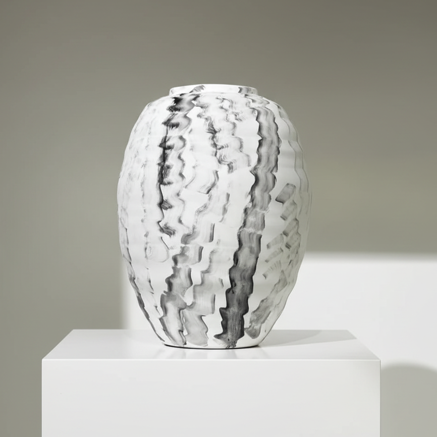 White & Black Vase li41