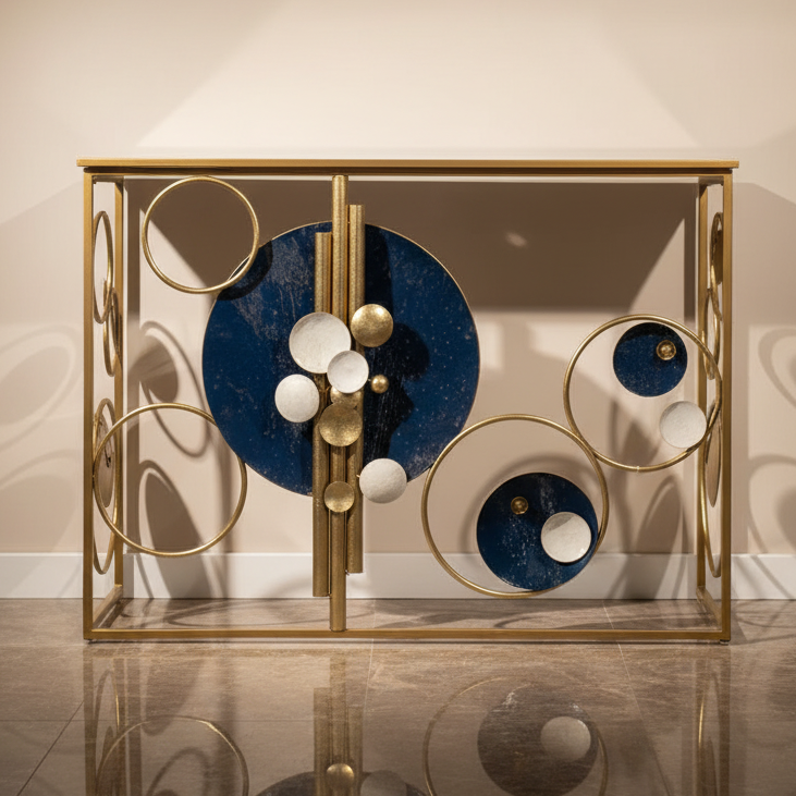 Mirror Top Iron Console Table 16015