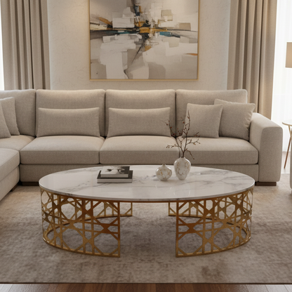 Marble Top Stainless Steel Middle Table HY-675