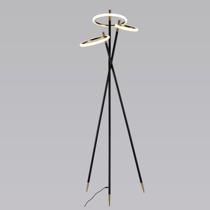 Modern Black and Gold Tripod Floor Lamp ML2925-3D