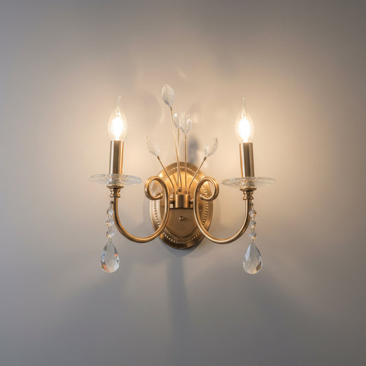 Classic Brass Crystal Wall Sconce – 2 Lights 2022105/2