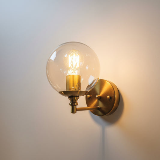 Modern Brass Globe Wall Sconce 9771-1w