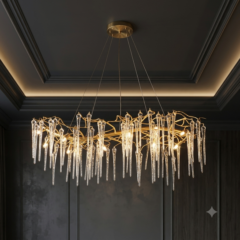 Modern Crystal Raindrop Dining Table Chandelier 7018/L