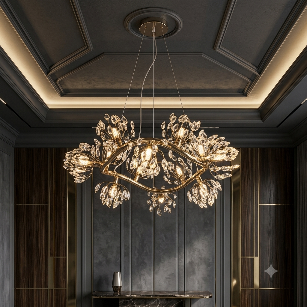 Crystal Wand Branched Chandelier JD8512-12L