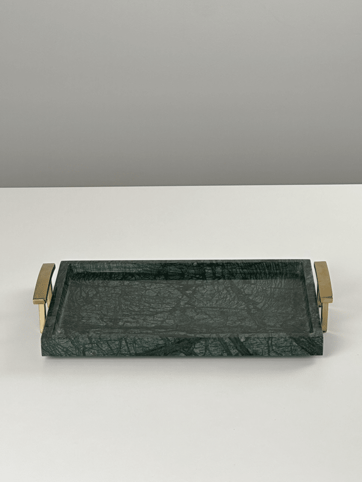 Green Marble with Golden Handles Serving Tray SM-YX1743-S